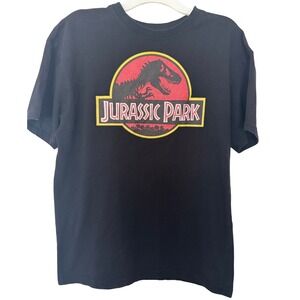 Jurassic World Jurassic Park T-Shirt Black Graphic Logo Movie Tee Mens Small S